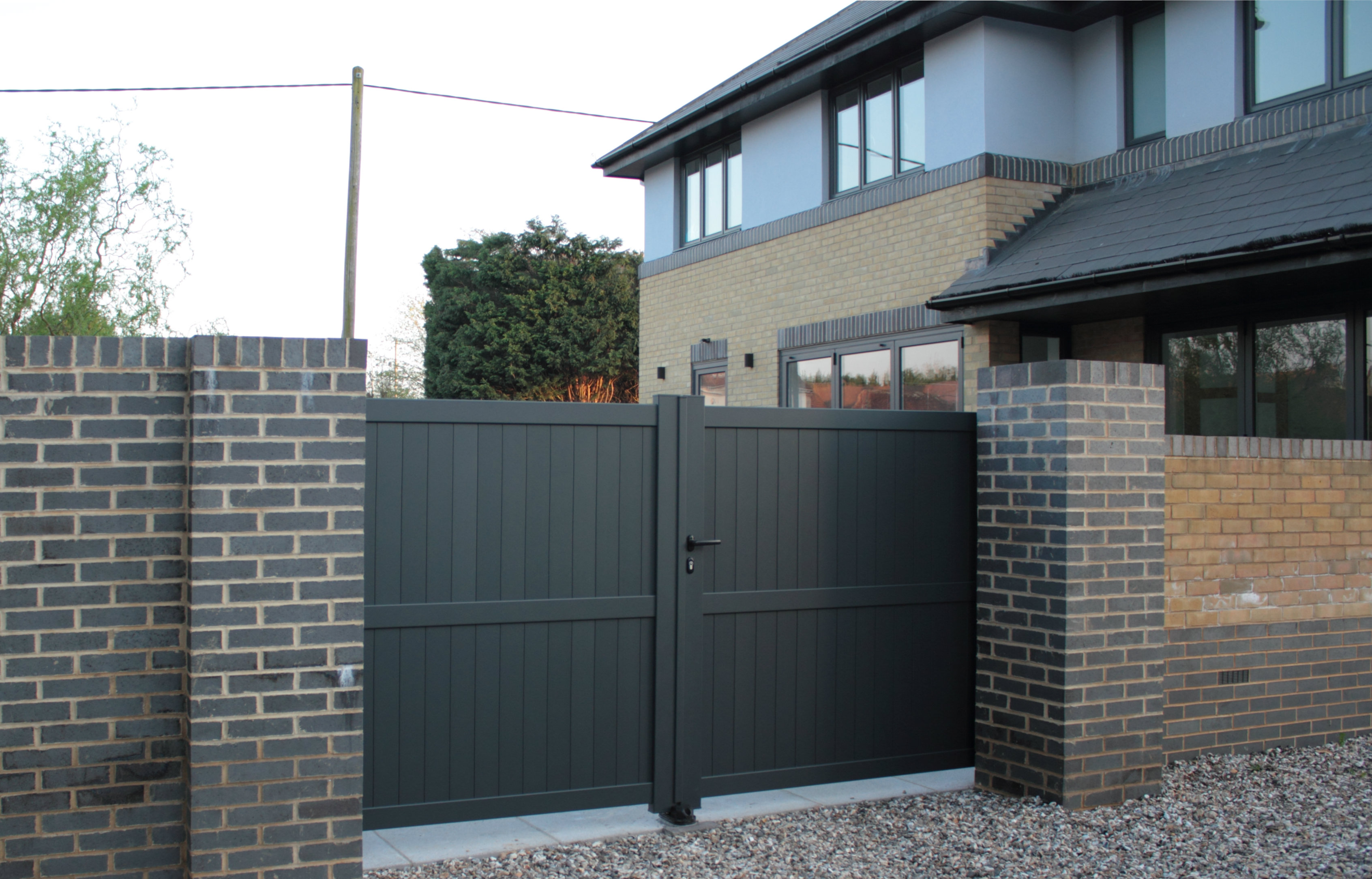 Grey swing gates